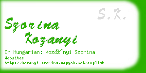 szorina kozanyi business card
